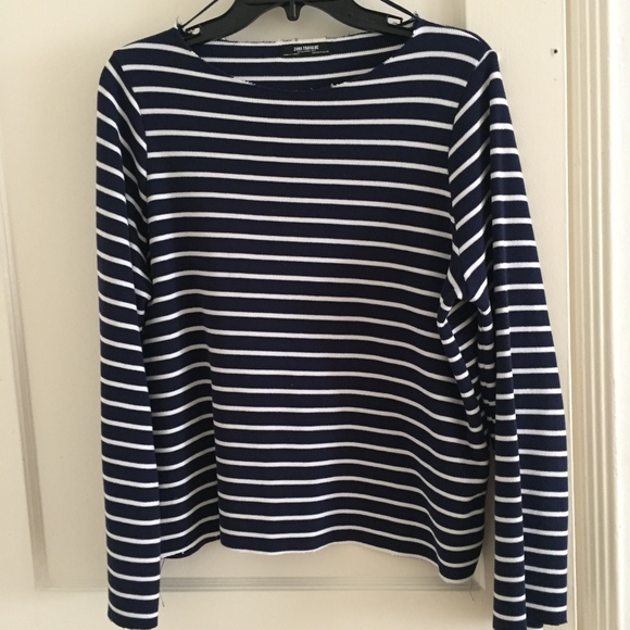 Zara Cotton Striped Sweater - Picture 1 of 2